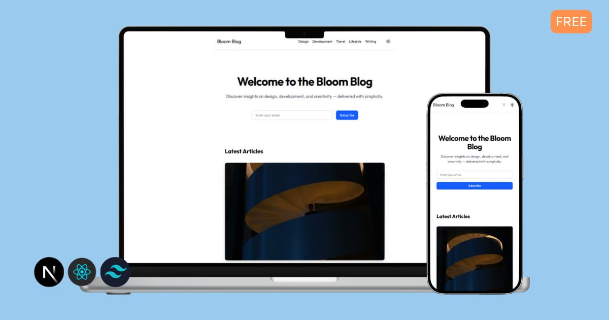 BloomBlog - Free Next.js Tailwind CSS Blog Template