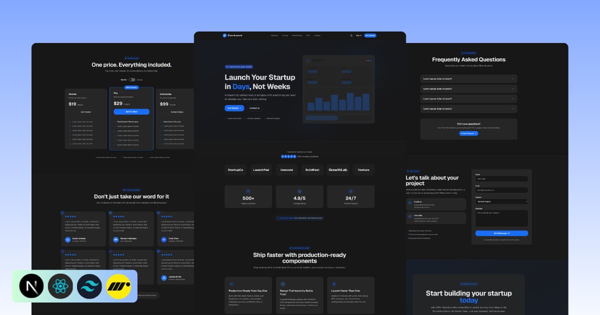 BloomLaunch - Next.js Startup Landing Page Template preview