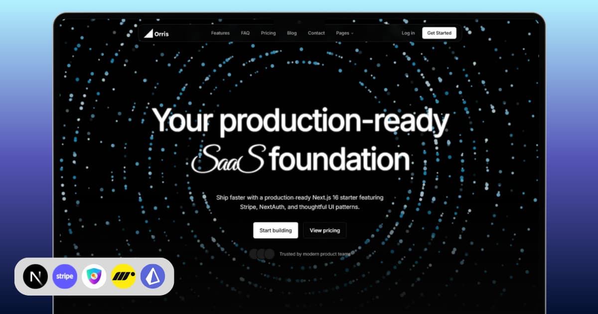 Orris - Next.js SaaS Starter Kit preview