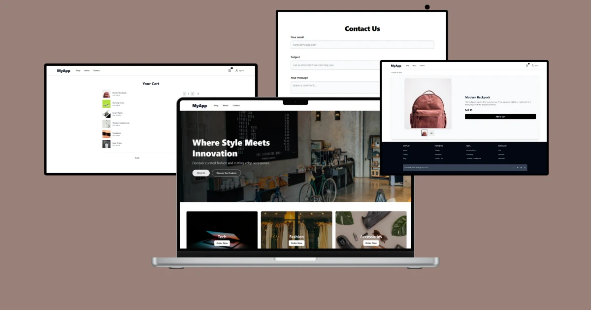 Free Next.js Tailwind CSS E-Commerce Template main preview