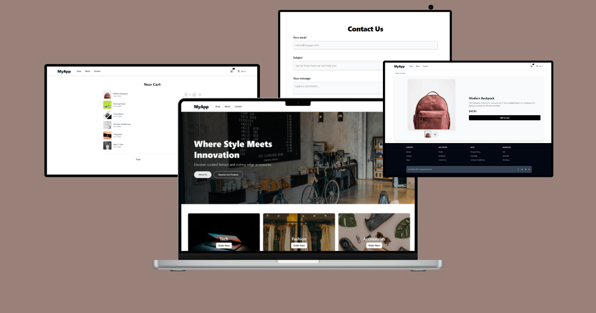 Free Next.js Tailwind CSS E-Commerce Template main preview