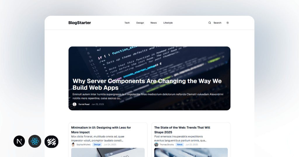 BlogStarter β Next.js + Sanity Blog Starter Kit