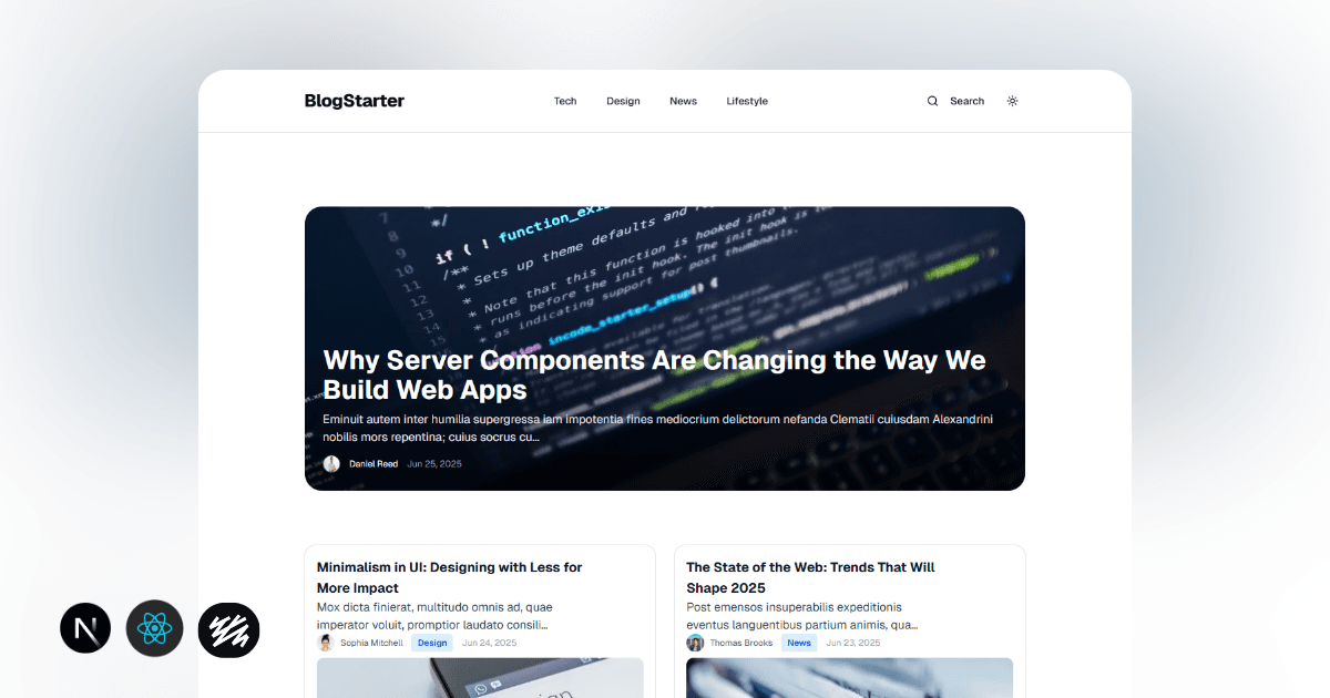 BlogStarter β Next.js + Sanity Blog Starter Kit