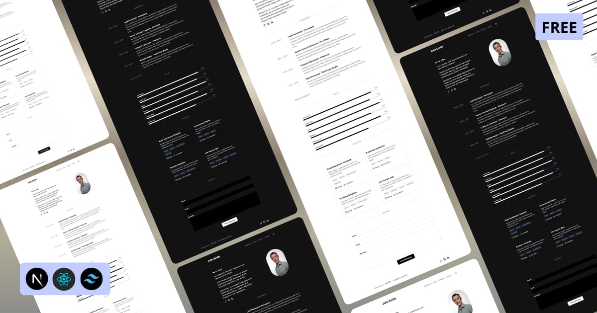 Free Next.js Tailwind CSS Developer Portfolio Template