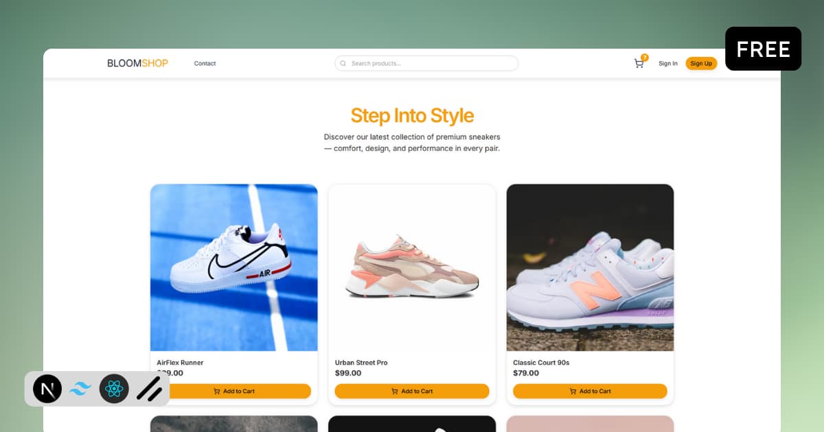 BloomShop - Free Next.js Tailwind CSS E-Commerce Template