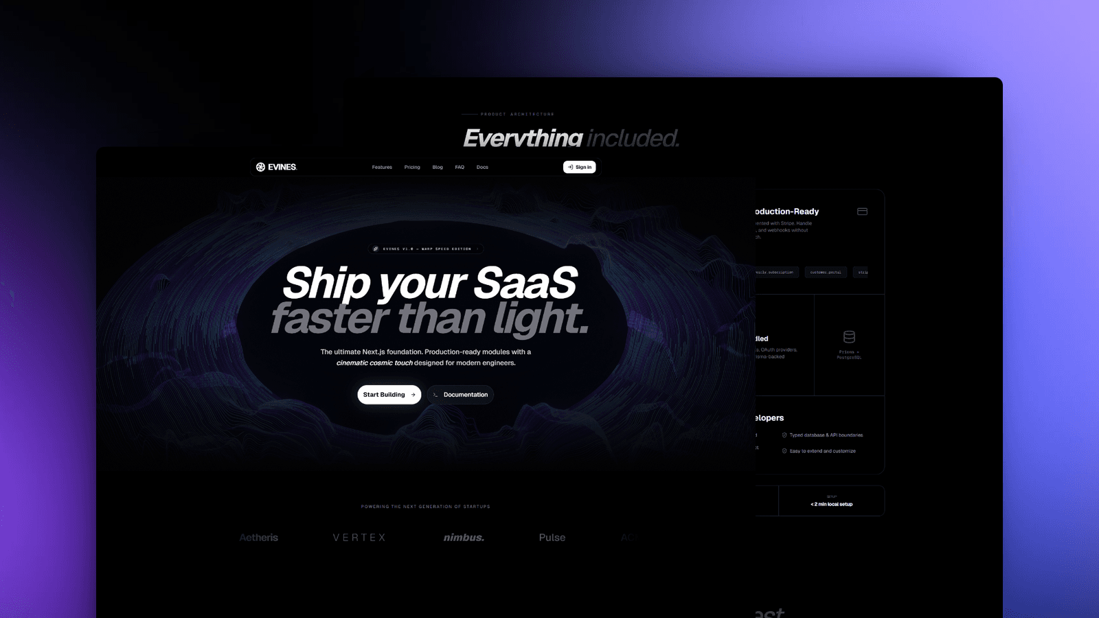evines nextjs saas starter kit
